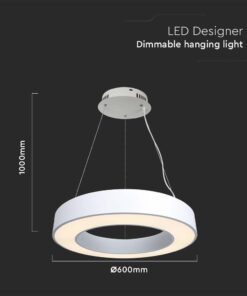 Κρεμαστό Φωτιστικό LED 50W Dimmable Λευκό Σώμα V-TAC 6100lm Φυσικό Λευκό 4000K – 6958