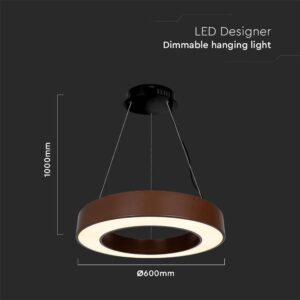 Κρεμαστό Φωτιστικό LED 50W Dimmable Corten Σώμα V-TAC 6100lm Φυσικό Λευκό 4000K – 6959