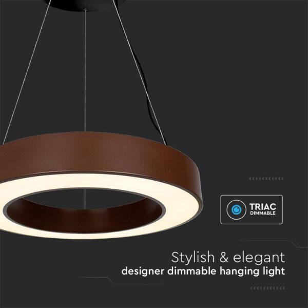 Κρεμαστό Φωτιστικό LED 50W Dimmable Corten Σώμα V-TAC 6100lm Φυσικό Λευκό 4000K – 6959