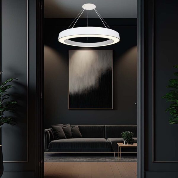 Κρεμαστό Φωτιστικό LED 90W Dimmable Λευκό Σώμα V-TAC 1100lm Φυσικό Λευκό 4000K – 6962