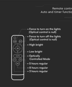 LED Ηλιακός Προβολέας 6W με Φ/Β Πάνελ & Τηλεχειριστήριο V-TAC Μαύρος IP65 400lm Φυσικό Λευκό 4000K – 6965