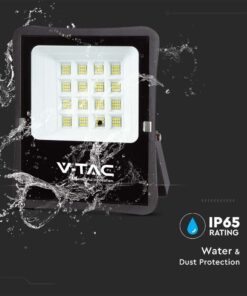 LED Ηλιακός Προβολέας 12W με Φ/Β Πάνελ & Τηλεχειριστήριο V-TAC Μαύρος IP65 1200lm Φυσικό Λευκό 4000K – 6967