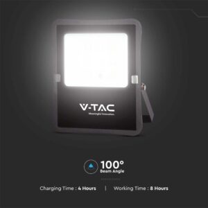 LED Ηλιακός Προβολέας 12W με Φ/Β Πάνελ & Τηλεχειριστήριο V-TAC Μαύρος IP65 1200lm Φυσικό Λευκό 4000K – 6967