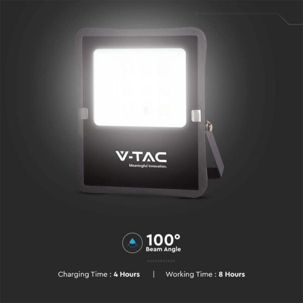 LED Ηλιακός Προβολέας 12W με Φ/Β Πάνελ & Τηλεχειριστήριο V-TAC Μαύρος IP65 1200lm Φυσικό Λευκό 4000K – 6967