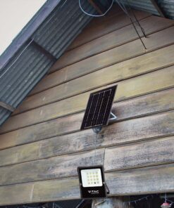 LED Ηλιακός Προβολέας 15W με Φ/Β Πάνελ & Τηλεχειριστήριο V-TAC Μαύρος IP65 1600lm Φυσικό Λευκό 4000K – 6969