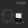 LED Ηλιακός Προβολέας 20W με Φ/Β Πάνελ & Τηλεχειριστήριο V-TAC Μαύρος IP65 2400lm Φυσικό Λευκό 4000K – 6971