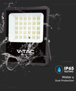 LED Ηλιακός Προβολέας 20W με Φ/Β Πάνελ & Τηλεχειριστήριο V-TAC Μαύρος IP65 2400lm Φυσικό Λευκό 4000K – 6971