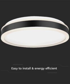 Πλαφονιέρα Οροφής LED 18W Μαύρη V-TAC 1280lm Φυσικό Λευκό 4000K – 6986