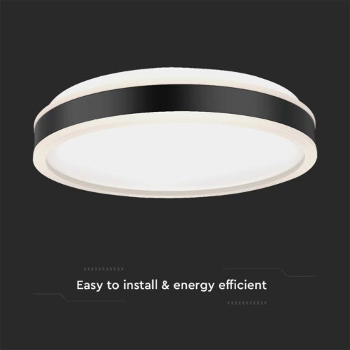 Πλαφονιέρα Οροφής LED 18W Μαύρη V-TAC 1280lm Φυσικό Λευκό 4000K – 6986