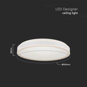 Πλαφονιέρα Οροφής LED 18W Λευκή V-TAC 1280lm Φυσικό Λευκό 4000K – 6987