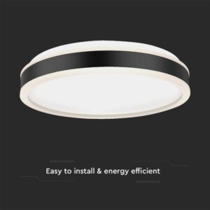 Πλαφονιέρα Οροφής LED Στρογγυλή 24W Μαύρη Φ450 V-TAC 2500lm Φυσικό Λευκό 4000K – 6988