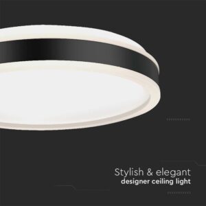 Πλαφονιέρα Οροφής LED Στρογγυλή 24W Μαύρη Φ450 V-TAC 2500lm Φυσικό Λευκό 4000K – 6988
