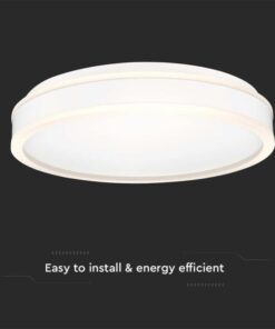 LED φωτιστικό οροφής Designer στρογγυλό 24W 4000Κ φυσικό λευκό με λευκό σώμα V-TAC – 6989