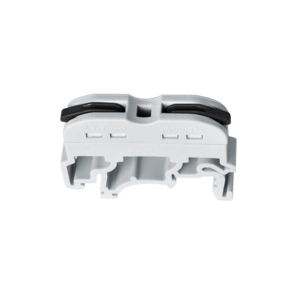 GloboStar® FAST-CONNECT 69901 Μονή Κλέμα Ράγας Ταχείας Σύνδεσης & Διακλάδωσης Καλωδίων για Ηλεκτρολογικούς Πίνακες – 1 x Είσοδος & 1 x Έξοδος με Συμβατή Διατομή Καλωδίων 0.2mm² έως 4mm² – 600V 32A Max – Μ4.5 x Π1 x Υ3.2cm – Γκρι & Μαύρο – Πακέτο 10 Τεμαχίων – 5 Years Warranty