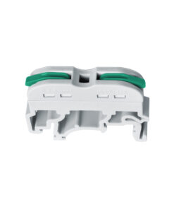 GloboStar® FAST-CONNECT 69902 Μονή Κλέμα Ράγας Ταχείας Σύνδεσης & Διακλάδωσης Καλωδίων για Ηλεκτρολογικούς Πίνακες – 1 x Είσοδος & 1 x Έξοδος με Συμβατή Διατομή Καλωδίων 0.2mm² έως 4mm² – 600V 32A Max – Μ4.5 x Π1 x Υ3.2cm – Γκρι & Πράσινο – Πακέτο 10 Τεμαχίων – 5 Years Warranty