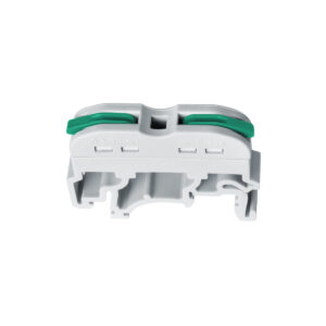 GloboStar® FAST-CONNECT 69902 Μονή Κλέμα Ράγας Ταχείας Σύνδεσης & Διακλάδωσης Καλωδίων για Ηλεκτρολογικούς Πίνακες – 1 x Είσοδος & 1 x Έξοδος με Συμβατή Διατομή Καλωδίων 0.2mm² έως 4mm² – 600V 32A Max – Μ4.5 x Π1 x Υ3.2cm – Γκρι & Πράσινο – Πακέτο 10 Τεμαχίων – 5 Years Warranty