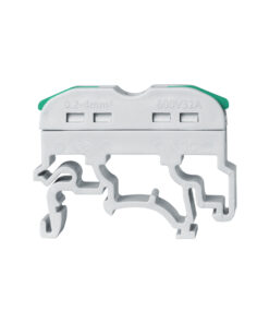 GloboStar® FAST-CONNECT 69902 Μονή Κλέμα Ράγας Ταχείας Σύνδεσης & Διακλάδωσης Καλωδίων για Ηλεκτρολογικούς Πίνακες – 1 x Είσοδος & 1 x Έξοδος με Συμβατή Διατομή Καλωδίων 0.2mm² έως 4mm² – 600V 32A Max – Μ4.5 x Π1 x Υ3.2cm – Γκρι & Πράσινο – Πακέτο 10 Τεμαχίων – 5 Years Warranty