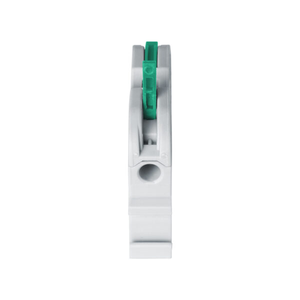 GloboStar® FAST-CONNECT 69902 Μονή Κλέμα Ράγας Ταχείας Σύνδεσης & Διακλάδωσης Καλωδίων για Ηλεκτρολογικούς Πίνακες – 1 x Είσοδος & 1 x Έξοδος με Συμβατή Διατομή Καλωδίων 0.2mm² έως 4mm² – 600V 32A Max – Μ4.5 x Π1 x Υ3.2cm – Γκρι & Πράσινο – Πακέτο 10 Τεμαχίων – 5 Years Warranty