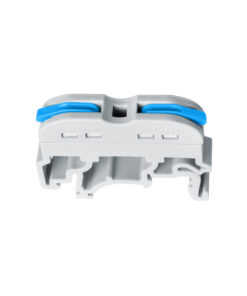 GloboStar® FAST-CONNECT 69903 Μονή Κλέμα Ράγας Ταχείας Σύνδεσης & Διακλάδωσης Καλωδίων για Ηλεκτρολογικούς Πίνακες – 1 x Είσοδος & 1 x Έξοδος με Συμβατή Διατομή Καλωδίων 0.2mm² έως 4mm² – 600V 32A Max – Μ4.5 x Π1 x Υ3.2cm – Γκρι & Μπλε – Πακέτο 10 Τεμαχίων – 5 Years Warranty