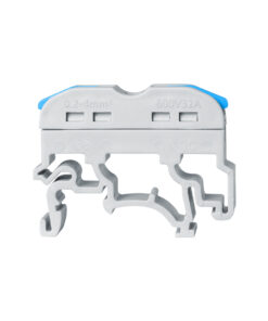 GloboStar® FAST-CONNECT 69903 Μονή Κλέμα Ράγας Ταχείας Σύνδεσης & Διακλάδωσης Καλωδίων για Ηλεκτρολογικούς Πίνακες – 1 x Είσοδος & 1 x Έξοδος με Συμβατή Διατομή Καλωδίων 0.2mm² έως 4mm² – 600V 32A Max – Μ4.5 x Π1 x Υ3.2cm – Γκρι & Μπλε – Πακέτο 10 Τεμαχίων – 5 Years Warranty