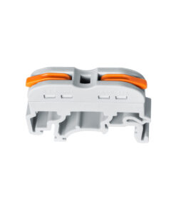 GloboStar® FAST-CONNECT 69904 Μονή Κλέμα Ράγας Ταχείας Σύνδεσης & Διακλάδωσης Καλωδίων για Ηλεκτρολογικούς Πίνακες – 1 x Είσοδος & 1 x Έξοδος με Συμβατή Διατομή Καλωδίων 0.2mm² έως 4mm² – 600V 32A Max – Μ4.5 x Π1 x Υ3.2cm – Γκρι & Πορτοκαλί – Πακέτο 10 Τεμαχίων – 5 Years Warranty