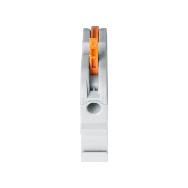 GloboStar® FAST-CONNECT 69904 Μονή Κλέμα Ράγας Ταχείας Σύνδεσης & Διακλάδωσης Καλωδίων για Ηλεκτρολογικούς Πίνακες – 1 x Είσοδος & 1 x Έξοδος με Συμβατή Διατομή Καλωδίων 0.2mm² έως 4mm² – 600V 32A Max – Μ4.5 x Π1 x Υ3.2cm – Γκρι & Πορτοκαλί – Πακέτο 10 Τεμαχίων – 5 Years Warranty