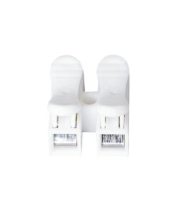 GloboStar® FAST-CONNECT 69905 Διπλή Κλέμα Ταχείας Σύνδεσης & Διακλάδωσης Καλωδίων – 2 x Είσοδοι & 2 x Έξοδοι με Συμβατή Διατομή Καλωδίων 0.2mm² έως 1mm² – 250V 2A Max – Μ2 x Π1.7 x Υ1.3cm – Λευκό – Πακέτο 20 Τεμαχίων – 5 Years Warranty