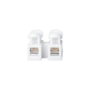 GloboStar® FAST-CONNECT 69905 Διπλή Κλέμα Ταχείας Σύνδεσης & Διακλάδωσης Καλωδίων – 2 x Είσοδοι & 2 x Έξοδοι με Συμβατή Διατομή Καλωδίων 0.2mm² έως 1mm² – 250V 2A Max – Μ2 x Π1.7 x Υ1.3cm – Λευκό – Πακέτο 20 Τεμαχίων – 5 Years Warranty