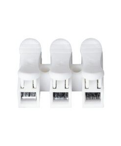 GloboStar® FAST-CONNECT 69906 Τριπλή Κλέμα Ταχείας Σύνδεσης & Διακλάδωσης Καλωδίων – 3 x Είσοδοι & 3 x Έξοδοι με Συμβατή Διατομή Καλωδίων 0.2mm² έως 1mm² – 250V 2A Max – Μ2 x Π2.7 x Υ1.9cm – Λευκό – Πακέτο 20 Τεμαχίων – 5 Years Warranty
