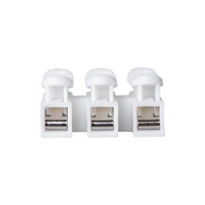 GloboStar® FAST-CONNECT 69906 Τριπλή Κλέμα Ταχείας Σύνδεσης & Διακλάδωσης Καλωδίων – 3 x Είσοδοι & 3 x Έξοδοι με Συμβατή Διατομή Καλωδίων 0.2mm² έως 1mm² – 250V 2A Max – Μ2 x Π2.7 x Υ1.9cm – Λευκό – Πακέτο 20 Τεμαχίων – 5 Years Warranty