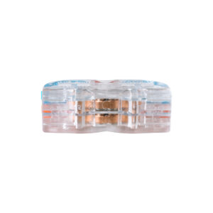 GloboStar® FAST-CONNECT 69907 Διπλή Κλέμα Ταχείας Σύνδεσης & Διακλάδωσης Καλωδίων – 2 x Είσοδοι & 2 x Έξοδοι με Συμβατή Διατομή Καλωδίων 0.08mm² έως 2.5mm² – 250V/4KV 32A Max – Μ2 x Π4 x Υ1.5cm – Διάφανο με Πορτοκαλί & Μπλε – Πακέτο 5 Τεμαχίων – 5 Years Warranty