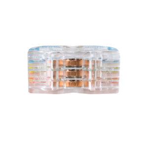 GloboStar® FAST-CONNECT 69908 Τριπλή Κλέμα Ταχείας Σύνδεσης & Διακλάδωσης Καλωδίων – 3 x Είσοδοι & 3 x Έξοδοι με Συμβατή Διατομή Καλωδίων 0.08mm² έως 2.5mm² – 250V/4KV 32A Max – Μ4 x Π4 x Υ1.5cm – Διάφανο με Πορτοκαλί, Κίτρινο & Μπλε – Πακέτο 5 Τεμαχίων – 5 Years Warranty