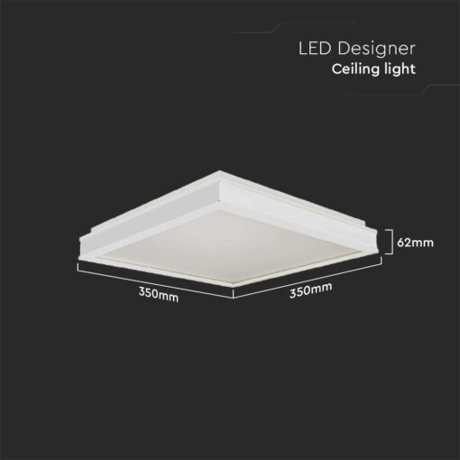 Πλαφονιέρα Οροφής LED Τετράγωνη 18W Λευκή V-TAC 1280lm Φυσικό Λευκό 4000K – 6991
