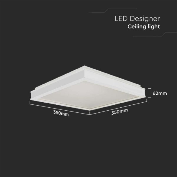 Πλαφονιέρα Οροφής LED Τετράγωνη 18W Λευκή V-TAC 1280lm Φυσικό Λευκό 4000K – 6991