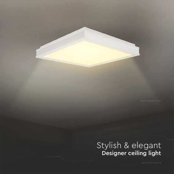 Πλαφονιέρα Οροφής LED Τετράγωνη 18W Λευκή V-TAC 1280lm Φυσικό Λευκό 4000K – 6991