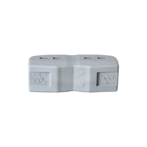GloboStar® FAST-CONNECT 69911 Διπλή Κλέμα Ταχείας Σύνδεσης & Διακλάδωσης Καλωδίων – 2 x Είσοδοι & 2 x Έξοδοι με Συμβατή Διατομή Καλωδίων 0.08mm² έως 2.5mm² – 250V/4KV 32A Max – Μ2 x Π4 x Υ1.5cm – Γκρι με Πορτοκαλί & Μπλε – Πακέτο 5 Τεμαχίων – 5 Years Warranty