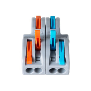 GloboStar® FAST-CONNECT 69913 Διπλή σε Τετραπλή Κλέμα Ταχείας Σύνδεσης & Διακλάδωσης Καλωδίων – 2 x Είσοδοι & 4 x Έξοδοι με Συμβατή Διατομή Καλωδίων 0.08mm² έως 2.5mm² – 250V/4KV 32A Max – Μ2.6 x Π4 x Υ1.5cm – Γκρι με Πορτοκαλί & Μπλε – Πακέτο 5 Τεμαχίων – 5 Years Warranty