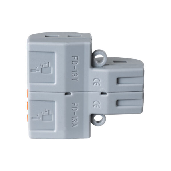GloboStar® FAST-CONNECT 69914 Διπλή σε Εξαπλή Κλέμα Ταχείας Σύνδεσης & Διακλάδωσης Καλωδίων – 2 x Είσοδοι & 6 x Έξοδοι με Συμβατή Διατομή Καλωδίων 0.08mm² έως 2.5mm² – 250V/4KV 32A Max – Μ3.6 x Π4 x Υ1.5cm – Γκρι με Πορτοκαλί & Μπλε – Πακέτο 5 Τεμαχίων – 5 Years Warranty