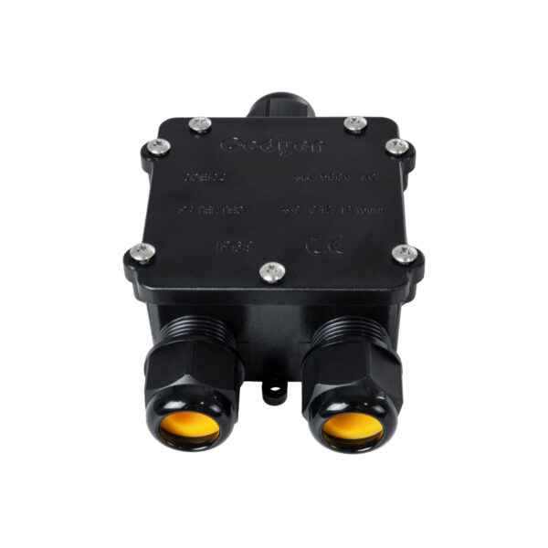 GloboStar® FAST-CONNECT 69915 Τριπλό Υ Αδιάβροχο IP68 Κυτίο Ταχείας Σύνδεσης & Διακλάδωσης Καλωδίων – 3 x Είσοδοι – Εσωτερική Τετραπλή Κλέμα με Συμβατή Διατομή Καλωδίων 4 x 0.5mm² έως 4 x 2.5mm² – 500V 41A Max – Μ13 x Π8 x Υ4cm – Μαύρο – 5 Years Warranty