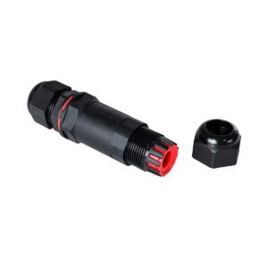 GloboStar® FAST-CONNECT 69916 Διπλός Ι Αδιάβροχος IP68 Σύνδεσμος Ταχείας Σύνδεσης & Διακλάδωσης Καλωδίων – 1 x Είσοδος & 1 x Έξοδος – Εσωτερική Τριπλή Κλέμα με Συμβατή Διατομή Καλωδίων 3 x 0.5mm² έως 3 x 4mm² – 450V 24A Max – Φ3 x Υ10.5cm – Μαύρο – 5 Years Warranty