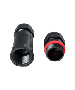 GloboStar® FAST-CONNECT 69916 Διπλός Ι Αδιάβροχος IP68 Σύνδεσμος Ταχείας Σύνδεσης & Διακλάδωσης Καλωδίων – 1 x Είσοδος & 1 x Έξοδος – Εσωτερική Τριπλή Κλέμα με Συμβατή Διατομή Καλωδίων 3 x 0.5mm² έως 3 x 4mm² – 450V 24A Max – Φ3 x Υ10.5cm – Μαύρο – 5 Years Warranty