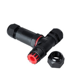 GloboStar® FAST-CONNECT 69917 Τριπλός Τ Αδιάβροχος IP68 Σύνδεσμος Ταχείας Σύνδεσης & Διακλάδωσης Καλωδίων – 1 x Είσοδος & 2 x Έξοδος – Εσωτερική Τριπλή Κλέμα με Συμβατή Διατομή Καλωδίων 3 x 0.5mm² έως 3 x 4mm² – 450V 24A Max – Μ10 x Π10 x Υ3cm – Μαύρο – 5 Years Warranty