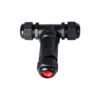 GloboStar® FAST-CONNECT 69917 Τριπλός Τ Αδιάβροχος IP68 Σύνδεσμος Ταχείας Σύνδεσης & Διακλάδωσης Καλωδίων – 1 x Είσοδος & 2 x Έξοδος – Εσωτερική Τριπλή Κλέμα με Συμβατή Διατομή Καλωδίων 3 x 0.5mm² έως 3 x 4mm² – 450V 24A Max – Μ10 x Π10 x Υ3cm – Μαύρο – 5 Years Warranty