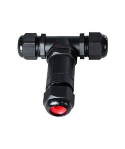 GloboStar® FAST-CONNECT 69917 Τριπλός Τ Αδιάβροχος IP68 Σύνδεσμος Ταχείας Σύνδεσης & Διακλάδωσης Καλωδίων – 1 x Είσοδος & 2 x Έξοδος – Εσωτερική Τριπλή Κλέμα με Συμβατή Διατομή Καλωδίων 3 x 0.5mm² έως 3 x 4mm² – 450V 24A Max – Μ10 x Π10 x Υ3cm – Μαύρο – 5 Years Warranty
