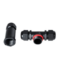 GloboStar® FAST-CONNECT 69917 Τριπλός Τ Αδιάβροχος IP68 Σύνδεσμος Ταχείας Σύνδεσης & Διακλάδωσης Καλωδίων – 1 x Είσοδος & 2 x Έξοδος – Εσωτερική Τριπλή Κλέμα με Συμβατή Διατομή Καλωδίων 3 x 0.5mm² έως 3 x 4mm² – 450V 24A Max – Μ10 x Π10 x Υ3cm – Μαύρο – 5 Years Warranty