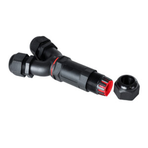 GloboStar® FAST-CONNECT 69918 Τριπλός Υ Αδιάβροχος IP68 Σύνδεσμος Ταχείας Σύνδεσης & Διακλάδωσης Καλωδίων – 1 x Είσοδος & 2 x Έξοδος – Εσωτερική Τριπλή Κλέμα με Συμβατή Διατομή Καλωδίων 3 x 0.5mm² έως 3 x 4mm² – 450V 24A Max – Μ13.5 x Π7.5 x Υ3cm – Μαύρο – 5 Years Warranty
