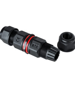 GloboStar® FAST-CONNECT 69919 Διπλός Ι Αδιάβροχος IP68 Σύνδεσμος Ταχείας Σύνδεσης & Διακλάδωσης Καλωδίων – 1 x Είσοδος & 1 x Έξοδος – Εσωτερική Διπλή Κλέμα με Συμβατή Διατομή Καλωδίων 2 x 0.5mm² έως 2 x 1.5mm² – 450V 16A Max – Φ2.5 x Υ9cm – Μαύρο – 5 Years Warranty