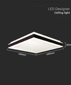Πλαφονιέρα Οροφής LED Τετράγωνη 24W Μαύρη 45x45cm V-TAC 2500lm Φυσικό Λευκό 4000K – 6992
