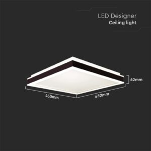Πλαφονιέρα Οροφής LED Τετράγωνη 24W Μαύρη 45x45cm V-TAC 2500lm Φυσικό Λευκό 4000K – 6992