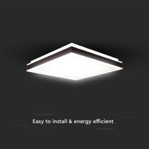 Πλαφονιέρα Οροφής LED Τετράγωνη 24W Μαύρη 45x45cm V-TAC 2500lm Φυσικό Λευκό 4000K – 6992